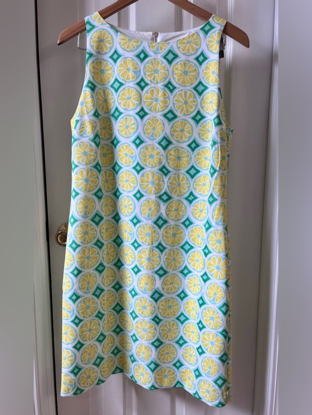 Sail to Sable Sleeveless Citrus Print Lemon Shift Dress Medium